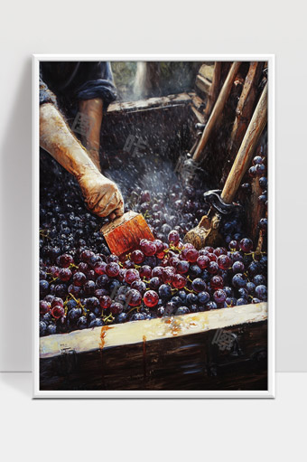 葡萄丰收季节传统手工采摘葡萄细节写实画面