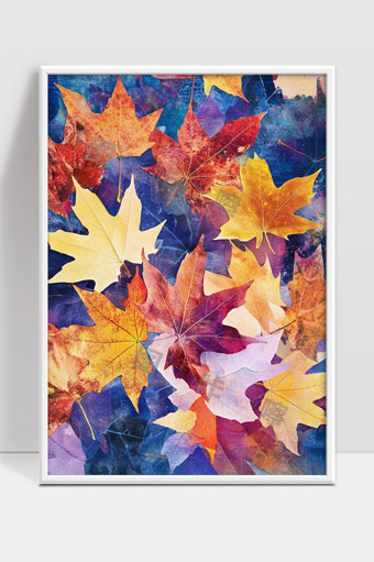 秋天彩色枫叶自然美景静谧画面赏析